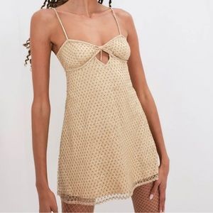 For Love & Lemons Glitter Slip Dress